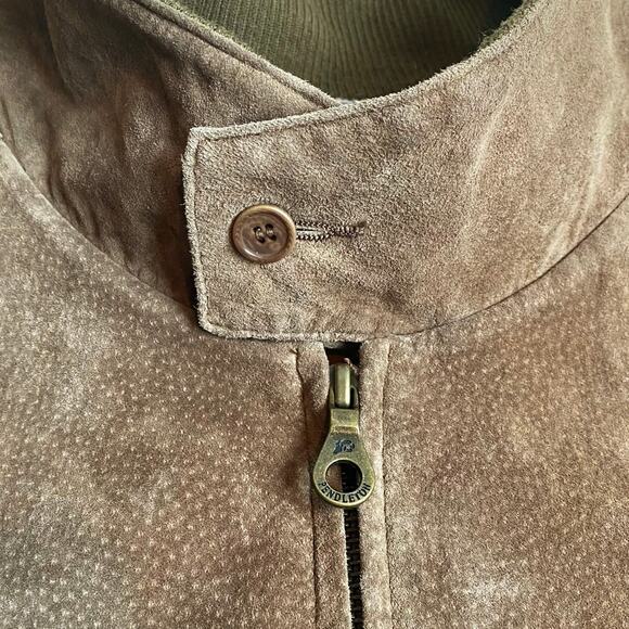 PENDLETON Suede Leather Zip Up Bomber Jacket XL Mocha Brown Classic Utility Barn - Picture 5 of 13